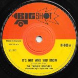Its Not Who You Know / I Need Someone - Twinkle Brothers / The Ethiopians