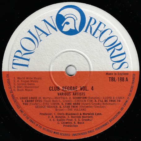 Club Reggae Vol 4 - Various..The Maytals..Chosen Few..George Dekker..The Vulcans..Dandy Livingstone