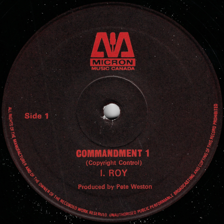 Commandment 1 / Put It On - I Roy
