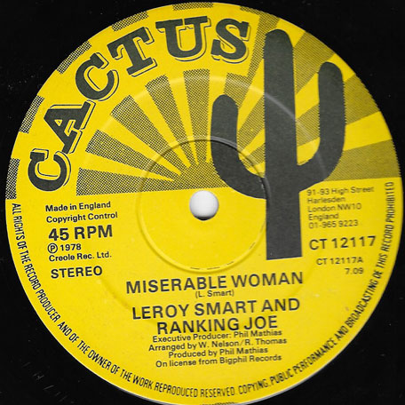 Miserable Woman / Think About Tomorrow - Leroy Smart And Ranking Joe
