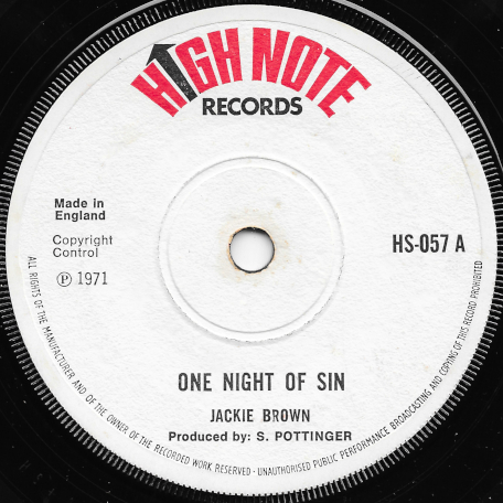 One Night Of Sin / One Night Ver - Jackie Brown / The Gaytones